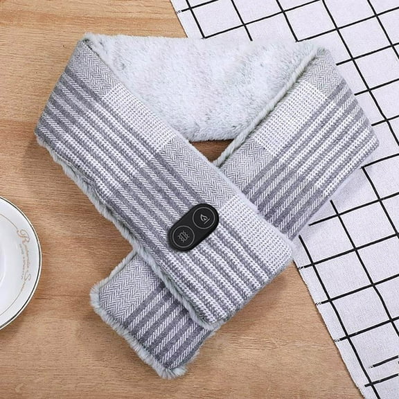 Njoeus Heated Scarf, Neck Heating Pad, Rechargable Heated Neck Warmer with 3 Temp Settings, Fleece Thermal Neck Wrap for Men Women, Gift Idea for Family/Friend (No Power Bank)