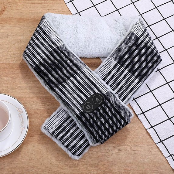 Njoeus Heated Scarf, Neck Heating Pad, Rechargable Heated Neck Warmer with 3 Temp Settings, Fleece Thermal Neck Wrap for Men Women, Gift Idea for Family/Friend (No Power Bank)