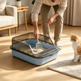 thumbnail image 1 of Njoeus Kitten or Small Litter Box,Semi Enclosed Pet Box with Shovel,for Kittens Poop Basin Brings Spray-Proof Design,and Easy Cleanup for Indoor Cat Supplies, 1 of 6