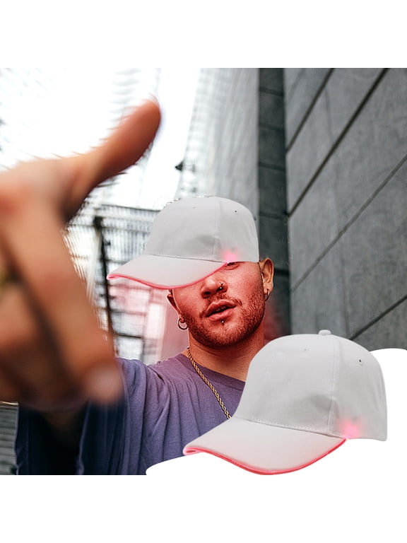 LED Hat Light Up Baseball Cap Flash Glows Party Hat Rave Accessory Open and Use Easily for Festival Club Stage Hip Hop Performance Cap Rainbow Light From Dark Cap to Glowing Crown