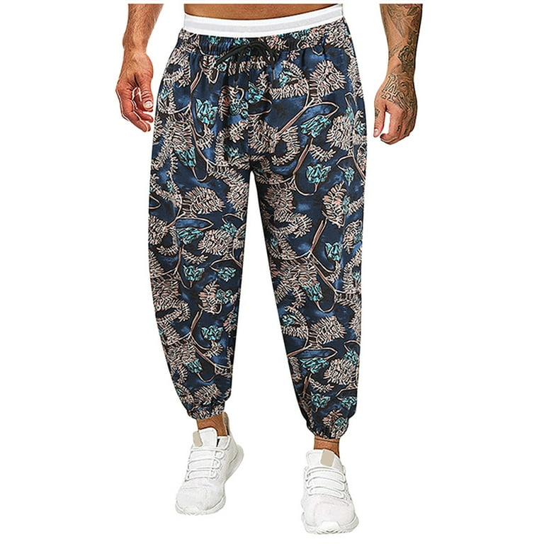 Njoeus Linen Pants For Men Mens Pants Men S Drawstring Printing