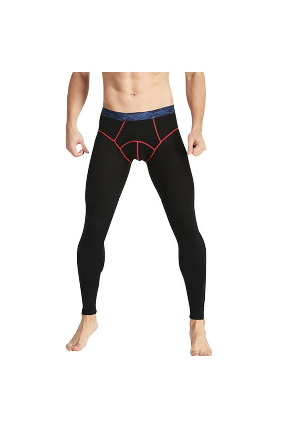 Long Johns for Men, Thermal Underwear for Men Long Underwear Mens Leggings Thermal Pants Men Cold Weather Bottoms Black L