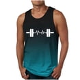 thumbnail image 1 of Njoeus Men Gym Workout Tank Top Cool Gradient Color Printed Beach Shirt Novelty Summer Casual Sleeveless Shirts for Bodybuilding Training Running Jogging Fitness S-2X Sky Blue Clearance, 1 of 4