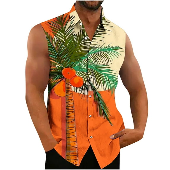 Njoeus Men'S T-Shirts Mens White Tee Shirts Mens Sleeveless Buttons Down Shirts Floral Summer Beach T-Shirt Party Tank Tops Mens Big & Tall Sizes S-5Xl Tank Tops Men On Clearance