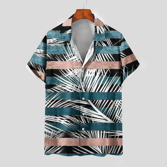 Njoeus Men's Athletic Shirts & Tees T Shirts for Man Men's Hawaiian Shirt Short Sleeve Printed Button Up Summer Beach Dress Shirts S-3Xl Mens Muscle Tank Tops