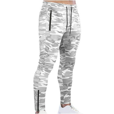 Njoeus Men's Camouflage Jogger Pants Zipper Pockets Slim Fitted Sweatpants for Men Casual Comfort Track Pants for Gym Workout Running S-XXL