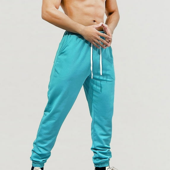 Njoeus Men's Casual Elastic Waist Jogger Pants Athletic Running Sport Pants Cotton Sweatpants for Men Long Pants Joggers M-3XL