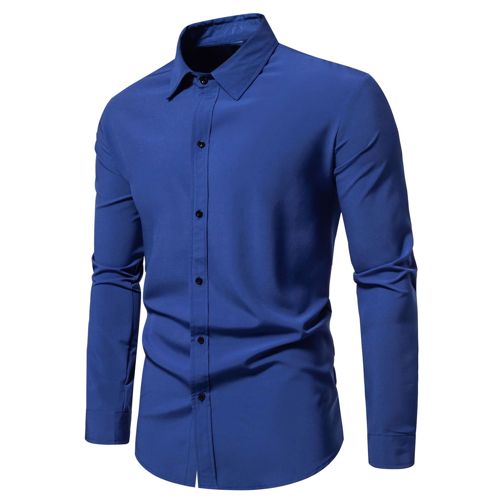 Njoeus Men's Casual Long Sleeve Dress Shirt Solid Classic Fitted Button