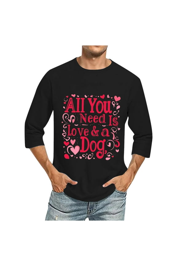 Men's Casual Quarter Sleeve Shirt Funny Graphic Tees for Men Active Sports Baseball T-Shirts Tee Mens Big & Tall Shirts 3X 4X 5X Summer Savings Black