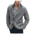thumbnail image 1 of Njoeus Men's Classic Shawl Collar Cardigan Sweaters Button Cable Knit Sweater for Men Slim Fits Sweaters Jacket with Pocket M-4XL Big & Tall, 1 of 5