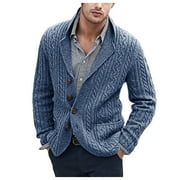 Njoeus Men's Classic Shawl Collar Cardigan Sweaters Button Cable Knit Sweater for Men Slim Fits Sweaters Jacket with Pocket M-4XL Big & Tall
