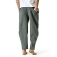 thumbnail image 1 of Njoeus Men's Cotton Linen Pants Loose Casual Beach Pants Men's Lightweight Elastic Waist Pants Yoga Pants Lounge Pants Pajama M-3XL, 1 of 7