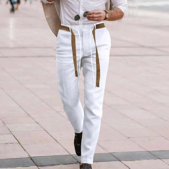 Njoeus Men's Fashion Stretch Dress Pants Slim Fitted Cotton Skinny Long Pants Casual Business Work Pants Men Sweatpants S-3XL