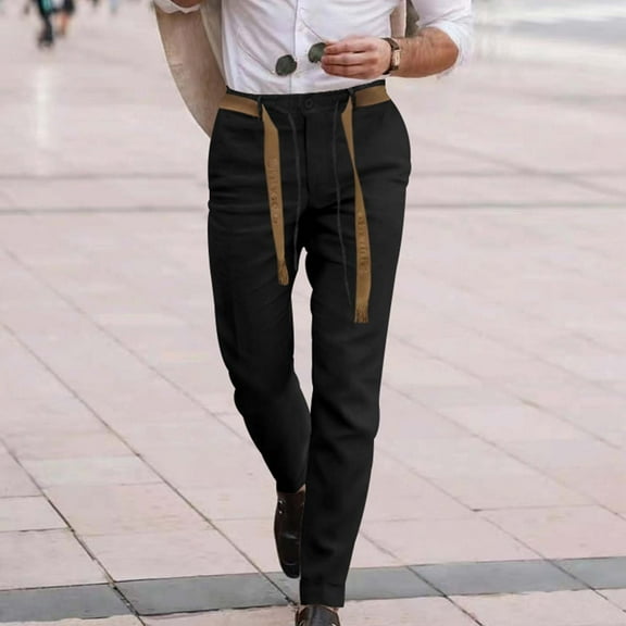 Njoeus Men's Fashion Stretch Dress Pants Slim Fitted Cotton Skinny Long Pants Casual Business Work Pants Men Sweatpants S-3XL