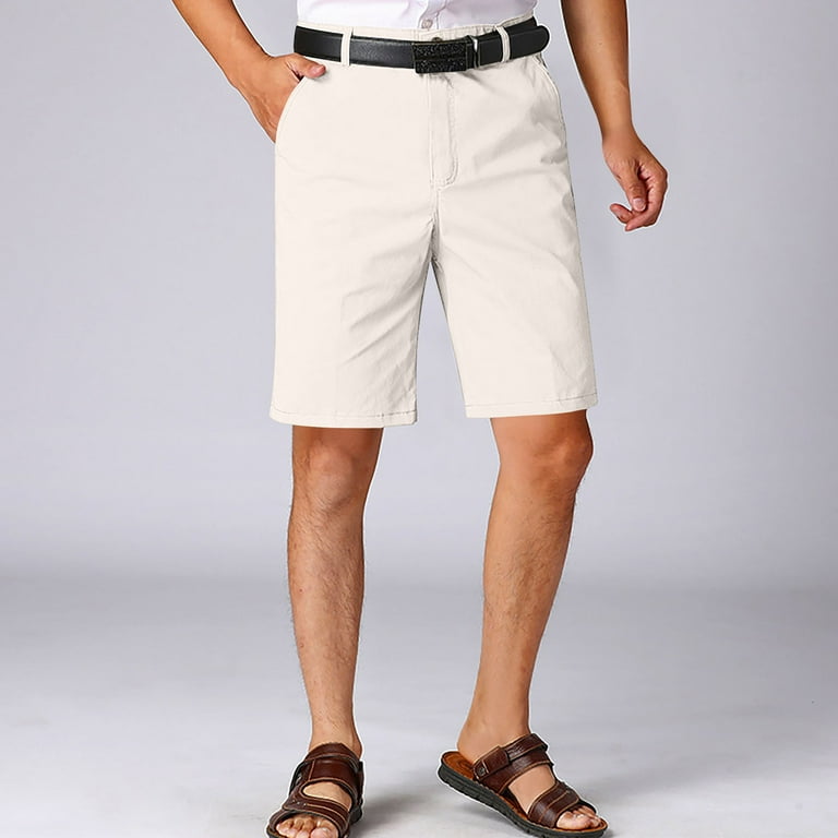 Njoeus Men's Flat Front Cargo Shorts Mens Relaxed Fitted Business Casual  Work Dress Shorts Summer Lightweight Comfy Cotton Shorts with Pockets (No  BeltAvailable In Big & Tall) 2X 3X 4X 5X Savings -