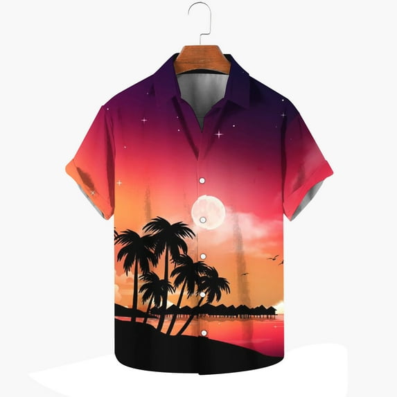 Njoeus Men's Hawaiian Shirt Short Sleeve Button Up T-Shirts Mens Hawaii Novelty Print Shirts Summer Holiday Casual Beach Tropical Shirts for Men S-3XL