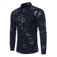thumbnail image 1 of Njoeus Men's Hipsters Gold Rose Floral Printed Dress Shirt Slim Fitted Long Sleeve Button Up Party Prom Shirts, 1 of 3