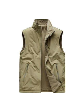 Men's Tactical Softshell Vest Outdoor Windproof Sleeveless Fleece Jacket  for Travel Hiking Running Golf Fishing Vest Waistcoat