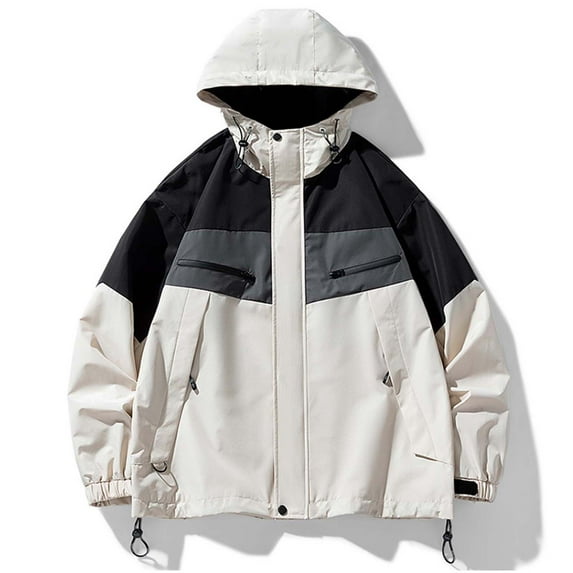 Njoeus Men's Lightweight Waterproof Hooded Jacket Outdoor Jacket for Hiking Travel M-4XL(Available in Big & Tall)