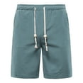 thumbnail image 1 of Njoeus Men's Linen Shorts Men Elastic Waist Drawstring Classic-Fit Casual Beach Short Pants with Pockets Mens Big & Tall Sizes M-5XL, 1 of 3