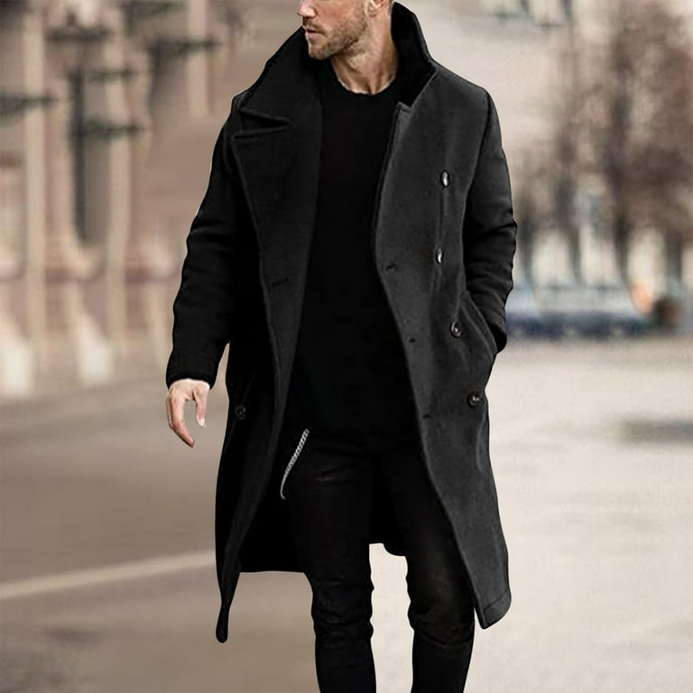 Classic Slim Long Sleeve Double-breasted Lapel Woolen Coat Classic Slim Long Sleeve Double-breasted Lapel Woolen Coat