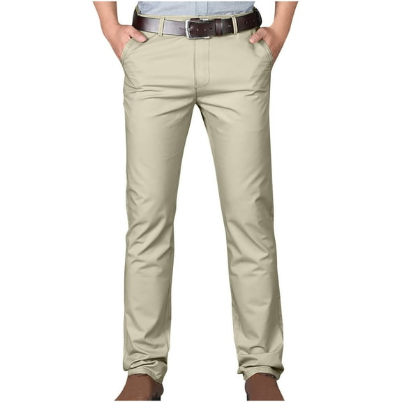 Njoeus Men's Office Work Pants Classic & Straight Leg Flat Front Pant - Regular and Big & Tall Sizes S-5XL (No Belt)