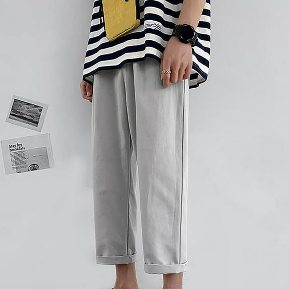 Njoeus Men's Pants Casual Summer Mens Casual Fitness Bodybuilding Pocket Solid Color Loose Length Sports Pants Free Assembly Men's Pants On Clearance