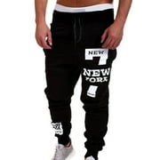 Njoeus Men's Pants Track Pants For Men Fashion Mens Trousers Summer Pants Casual Bandage Letter Printing Sweatpants Pants Men On Clearance