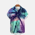 thumbnail image 1 of Njoeus Men's Shirts Hawaiian Summer Short Sleeve Casual Lightweight Beach Shirts Casual Holiday Tropical Shirts Palm Tree Printed Mens Clothing Big & Tall Shirts 2X 3X 4X Summer Savings Green, 1 of 5