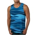 thumbnail image 1 of Njoeus Men's Sleeveless Casual Tank Tops Fashion Funny Graphic Tees Lightweight Comfortable Cotton Shirts Tropical Summer Beach Shirt for Men Everyday Loungewear S-XXL Dark Blue Summer Savings, 1 of 4