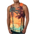 thumbnail image 1 of Njoeus Men's Sleeveless Casual Tank Tops Fashion Funny Graphic Tees Lightweight Comfortable Cotton Shirts Tropical Summer Beach Shirt for Men Everyday Loungewear S-XXL Orange Clearance, 1 of 4