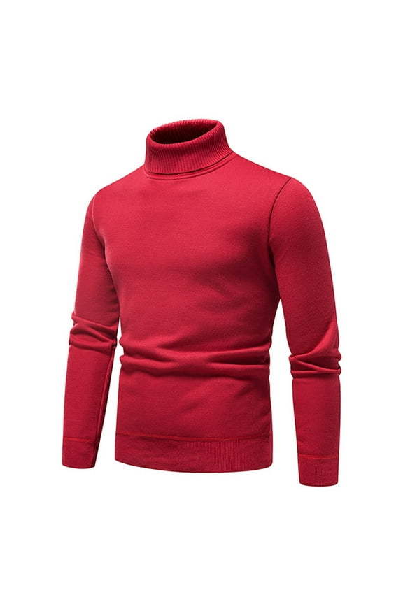 Men's Slim Fitted Turtleneck Sweater Casual Thermal Knitted Pullover Sweaters M-4XL