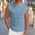 thumbnail image 1 of Njoeus Men's Slim Fitted Workout Tank Tops Bodybuilding Gym Fitness Muscle Tee Athletic Knit Shirt Summer Casual Sleeveless T-Shirts Crewneck Men Undershirt M-2X 3X Light Blue Clearance, 1 of 6