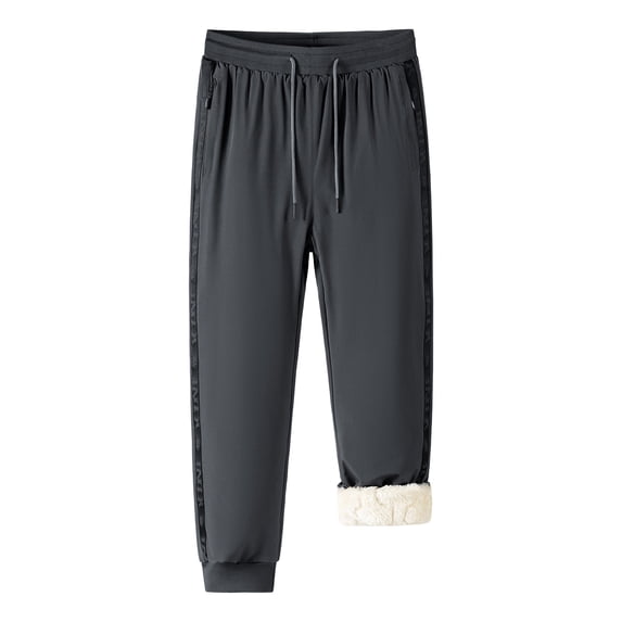 Njoeus Men's Soft Comfy Thick Sherpas Jogger Pants Athletic Sweatpants for Men Big & Tall Winter Warm Fleece Pants Lounge Pants Trousers Gray 4X-Large