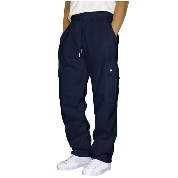 Njoeus Men's Sweatpants, Men Casual Workout Athletic Pants Open Bottom Straight Leg Men Sweat Pants Elastic Drawstring Waist Lounge Pants with Multi Pockets (Available in Big & Tall S-5XL)