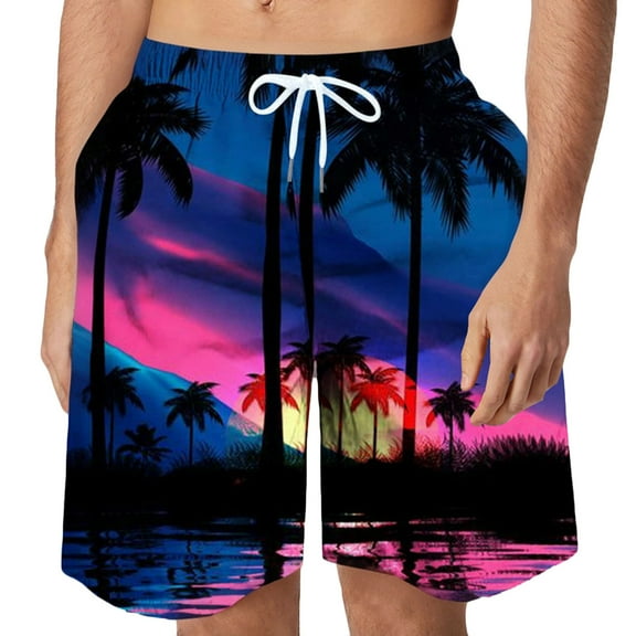 Njoeus Men's Swim Trunks Swimsuit Mens Fashion 3D Print Swim Board Short Bathing Suit Men Hawaiian Beach Shorts with Pockets Elastic Waist S-6XL (Available in Big & Tall Size)