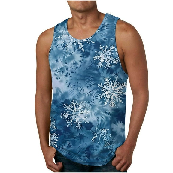 Njoeus Men's Tank Tops Summer Sleeveless Tropical Hawaiian Beach T-Shirts for Men Casual Funny Graphic Tees Gym Workout Tank Tops Vacation Outfits （Available In Big & Tall) 2X 3X 4X Summer Savings