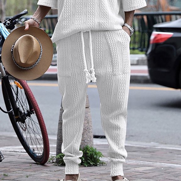 Njoeus Men's Tapered Knit Pants Casual Joggers Athletic Workout Track Pants Trendy Sweatpants with Pockets M-3XL