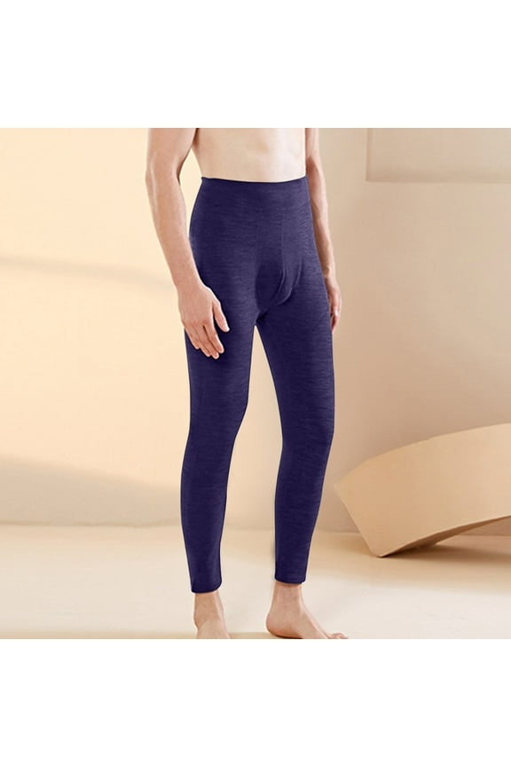Men's Thermal Underwear Bottom Soft Comfy Long Johns Pants Men Winter Warm Base Layer Lightweight Leggings XL-4XL(Available in Big & Tall) Navy 3X-Large