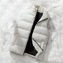 Njoeus Men's Winter Puffer Vests Casual Outdoor Warm Work Sports Padded Vests Stand Collar Sleeveless Jacket Coat Pockets M-6XL（Available in Big & Tall)