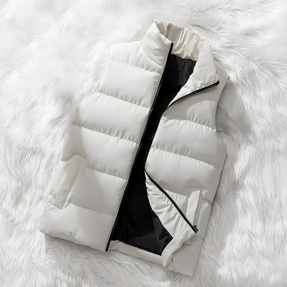 Njoeus Men's Winter Puffer Vests Casual Outdoor Warm Work Sports Padded Vests Stand Collar Sleeveless Jacket Coat Pockets M-6XL（Available in Big & Tall)