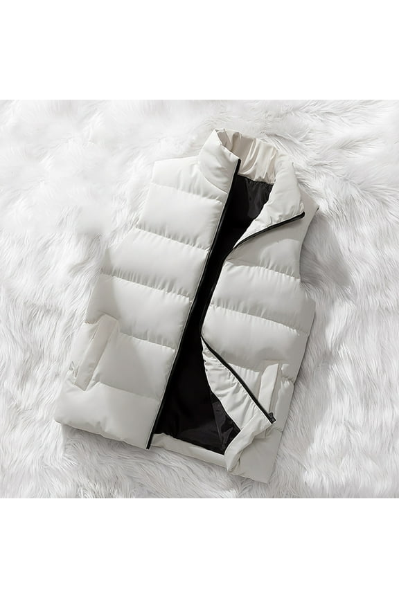 Men's Winter Puffer Vests Casual Outdoor Warm Work Sports Padded Vests Stand Collar Sleeveless Jacket Coat Pockets M-6XL(Available in Big & Tall)