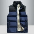 thumbnail image 1 of Njoeus Men's Winter Warm Outdoor Padded Puffer Vests Thick Fleece Lined Vests Sleeveless Jacket with Pockets（Available in Big & Tall) Dark Blue XXL, 1 of 3