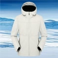thumbnail image 1 of Njoeus Men's Women's Softshell Jacket Fleeces Lined Hooded Jacket Lightweight Waterproof Outdoor Raincoat Jacket for Ski Hiking Travel S-XXL, 1 of 4