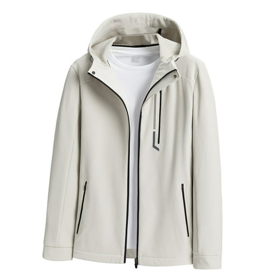 Njoeus Men's Women's Warm Fleeces Lined Hooded Jacket Soft Shells Hoodies Waterproof Jackets Coat Pockets Lightweight Windproof Spring Fall Coat M-5XL (Available in Plus Size)