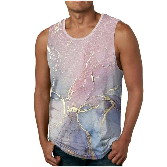 Njoeus Men's Workout Tank Tops Summer Sleeveless Muscle Tee Shirts for Men Fashion Printed Bodybuilding Gym Finess T-Shirts S-XXL