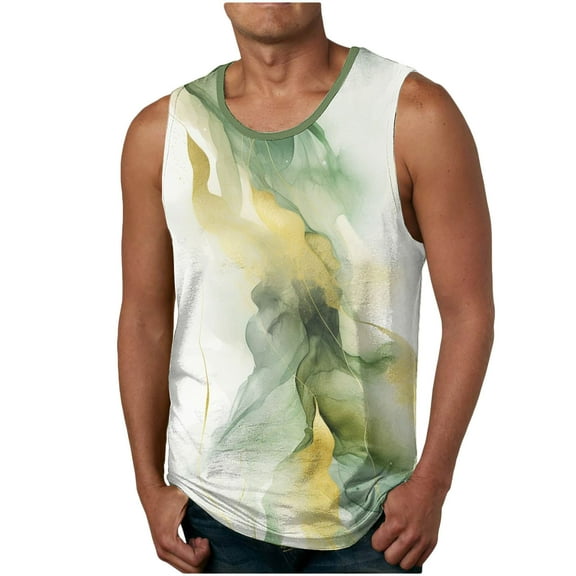 Njoeus Men's Workout Tank Tops Summer Sleeveless Muscle Tee Shirts for Men Fashion Printed Bodybuilding Gym Finess T-Shirts S-XXL