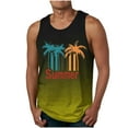 thumbnail image 1 of Njoeus Mens Athletic Workout Tank Tops Beach Hawaiian Funny Summer Graphic Tees Casual Holiday Sleeveless Shirts Vintage Palm Tree T-Shirt Crew Neck Gym Tops S-2X Yellow Summer Savings, 1 of 4