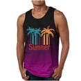 thumbnail image 1 of Aueoeo Mens Athletic Workout Tank Tops Beach Hawaiian Funny Summer Graphic Tees Casual Holiday Sleeveless Shirts Vintage Palm Tree T-Shirt Crew Neck Gym Tops S-2X Hot Pink Summer Savings, 1 of 4
