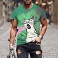 thumbnail image 1 of Njoeus Mens Big & Tall Shirts Summer Funny Graphic Tees for Men Novelty Printed Short Sleeve T Shirts Casual Fathers Day Gifts for Men 3X 4X 5X Summer Savings Green, 1 of 5